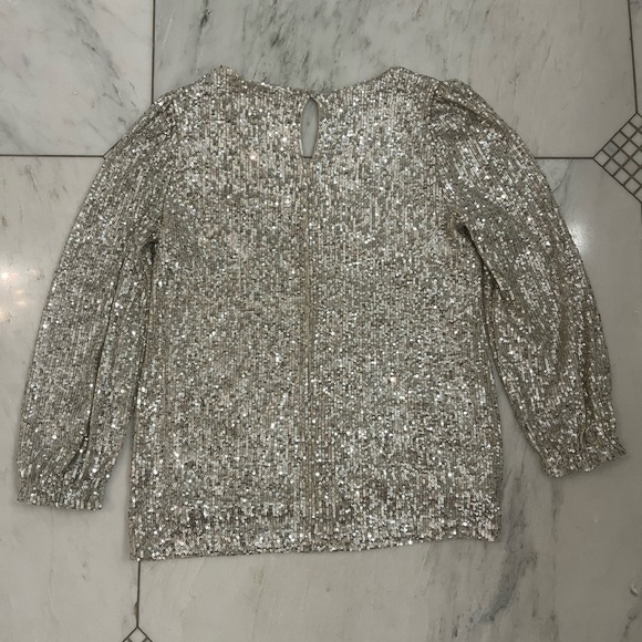 Silver glitter blouse size xxsmall - Picture 2 of 5